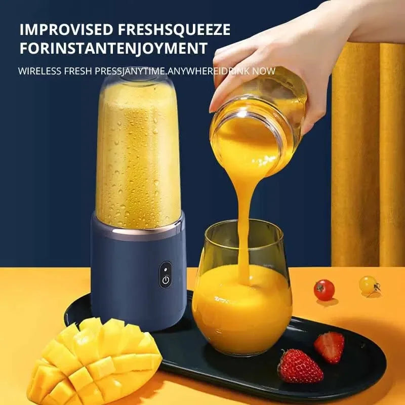 6 Blades Electric Juicer Cup for Travel Portable Juicer Mixer Usb Fresh Fruit Juice Personal Blender Portable Blender Smoothie